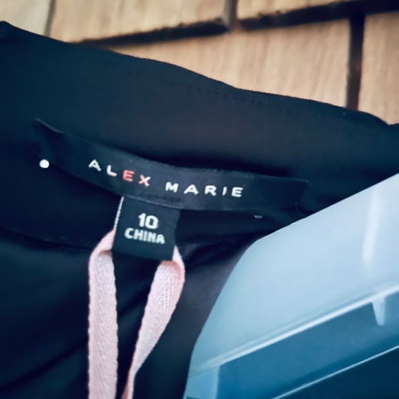 Alex Marie Black Ruffled Chiffon Midi Dress Long Sleeve Rhinestones Size 10 - Picture 10 of 15